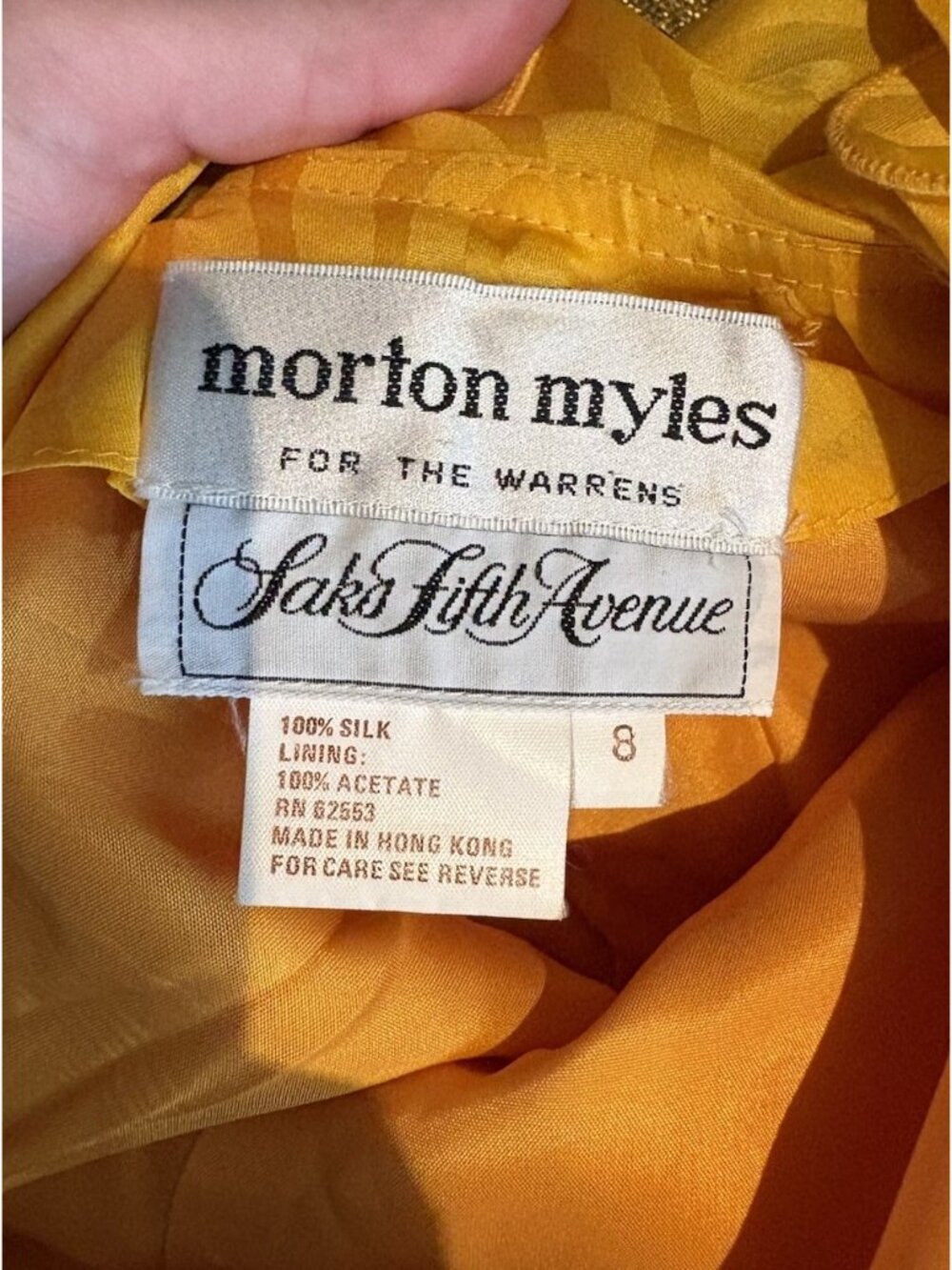 Vintage Morton Myles Yellow Ruffle Cocktail Dress - Picture 8 of 8